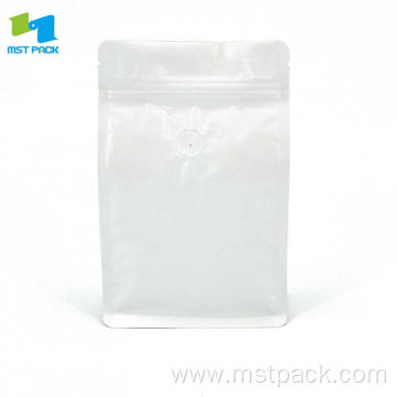 250g Matte White Coffee Bag with Valve